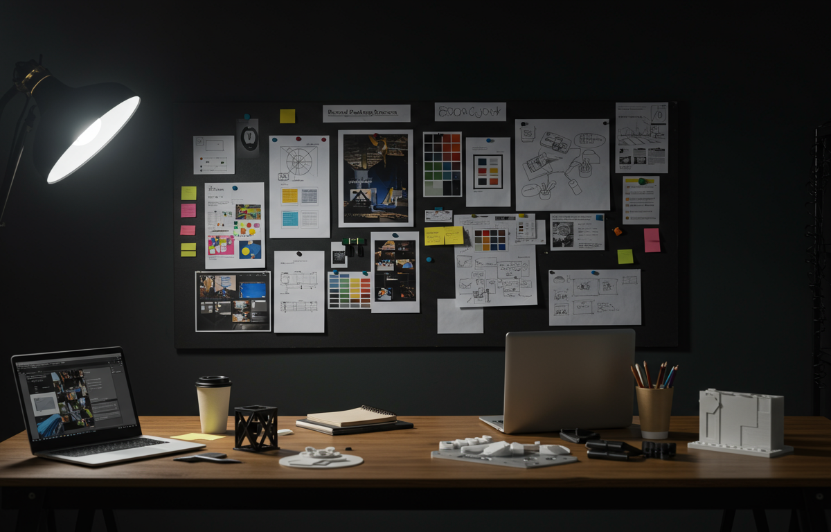 Brand activation planning mood board and 3D prototypes