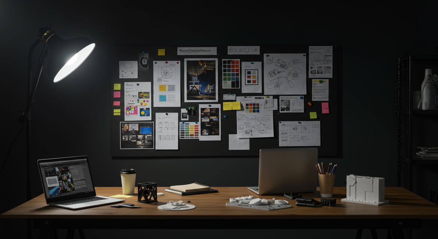 Brand activation planning mood board and 3D prototypes