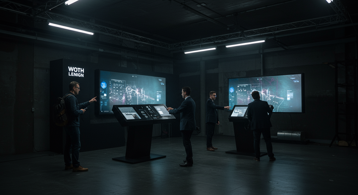 Interactive installation with touch screens at activation