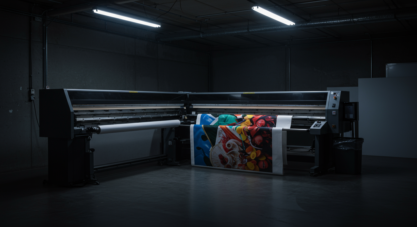 Large format printer producing branded event graphics