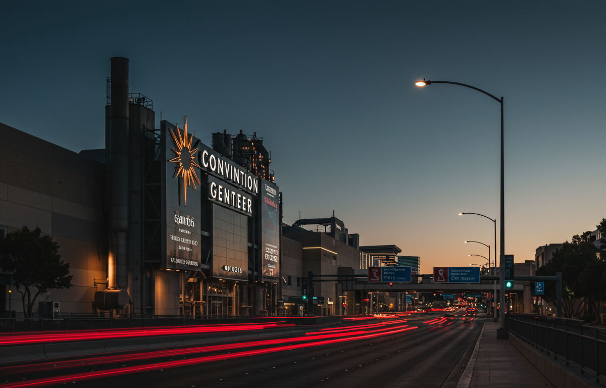 Las Vegas Convention Center at dusk