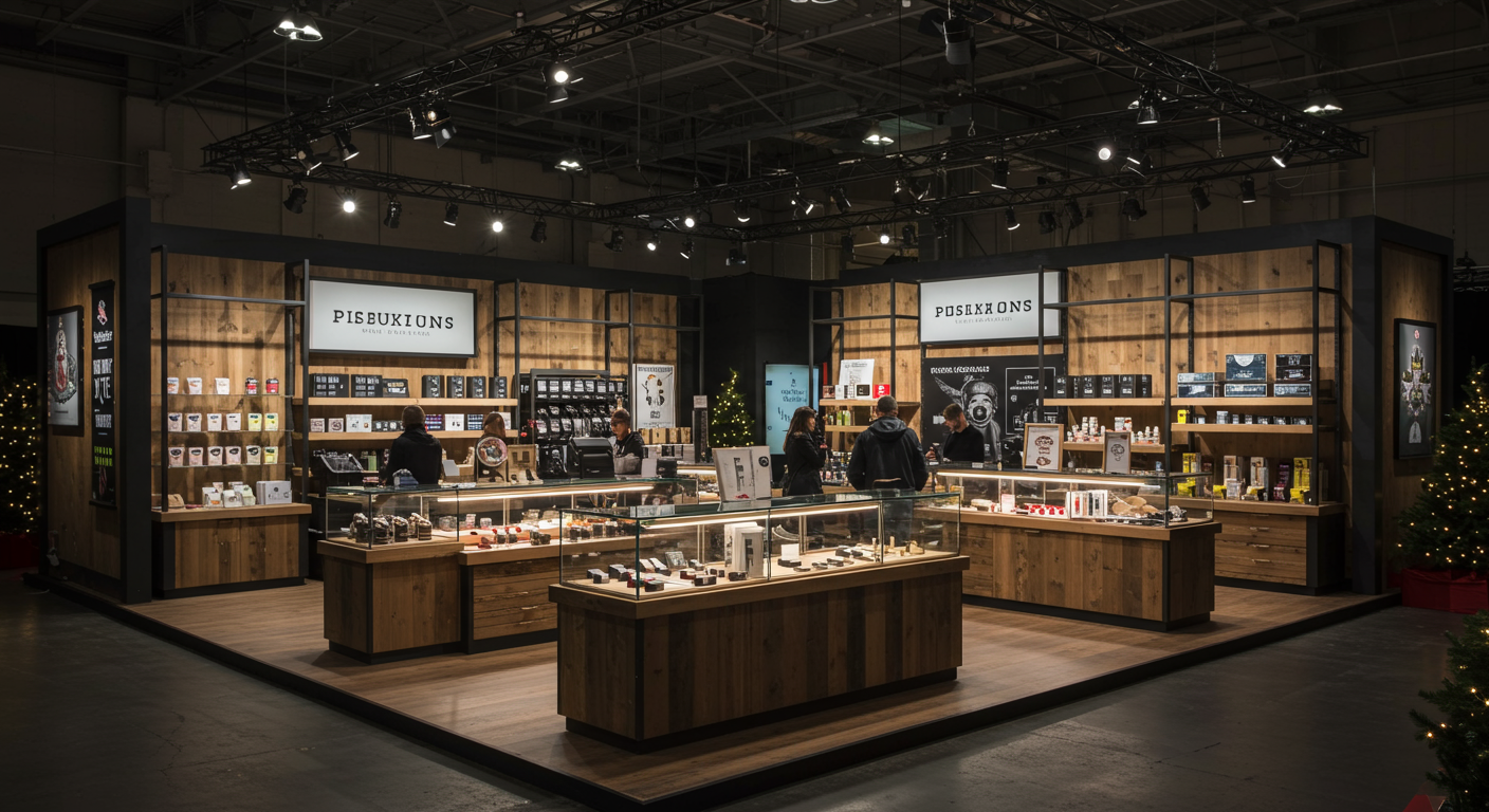 Premium pop-up retail shop interior with custom fixtures