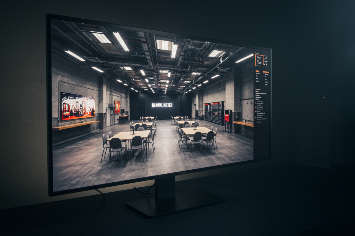 3D walkthrough animation on widescreen monitor