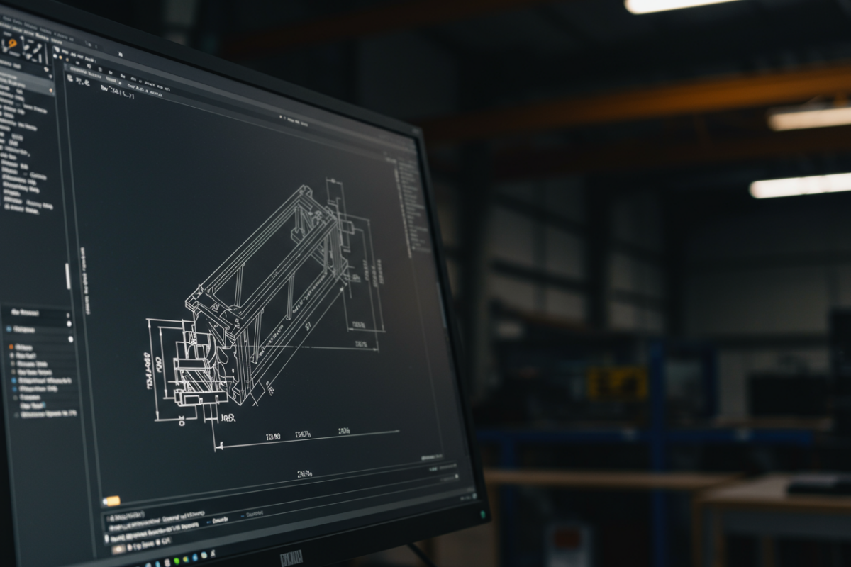 CAD drawing detail with dimensions and callouts