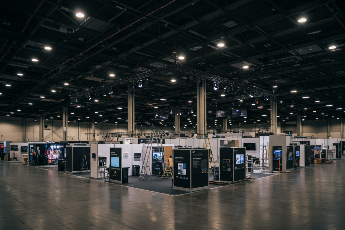 Las Vegas Convention Center interior with booth installation