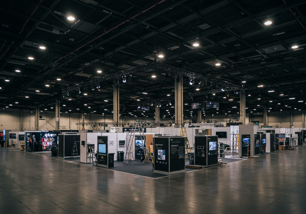 Las Vegas Convention Center interior with booth installation
